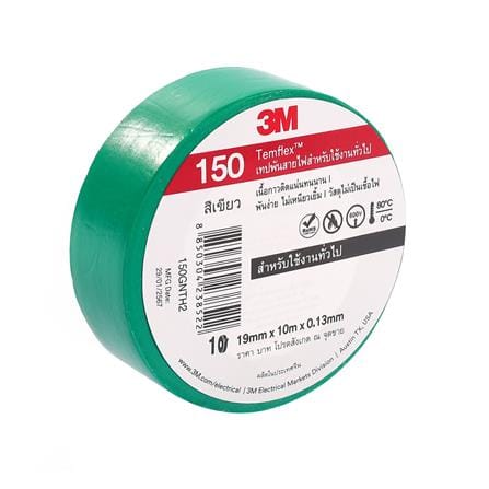 เทปพันสายไฟ 3M TEMFLEX 150 10 ม. สีเขียว_1
