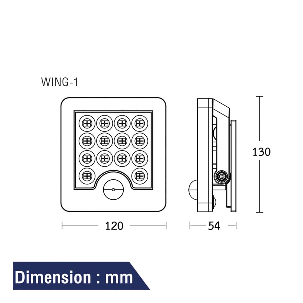 ไฟผนังภายนอก SOLAR BEC WING1-WH 20 วัตต์ DAYLIGHT สีขาว