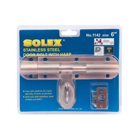 กลอนขวาง SOLEX 1142 6 นิ้ว สีทองแดงรมดำ_1