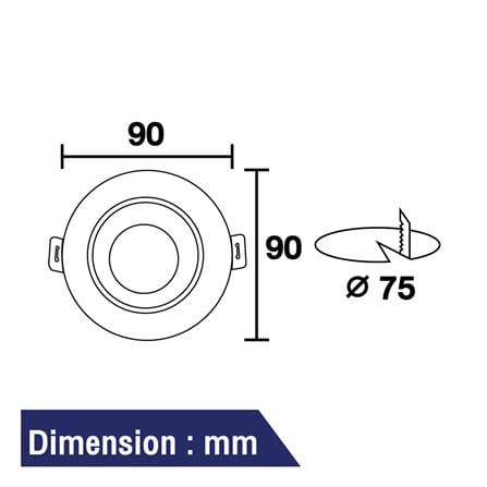 ดาวน์ไลท์ BEC OMR-1P W 3.5 นิ้ว สีขาว กลม_5