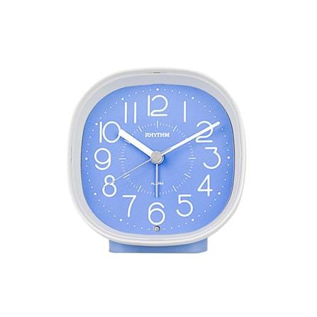 นาฬิกาปลุก RHYTHM 8RE674WR04 4X4 นิ้ว สีขาว/ฟ้า_0