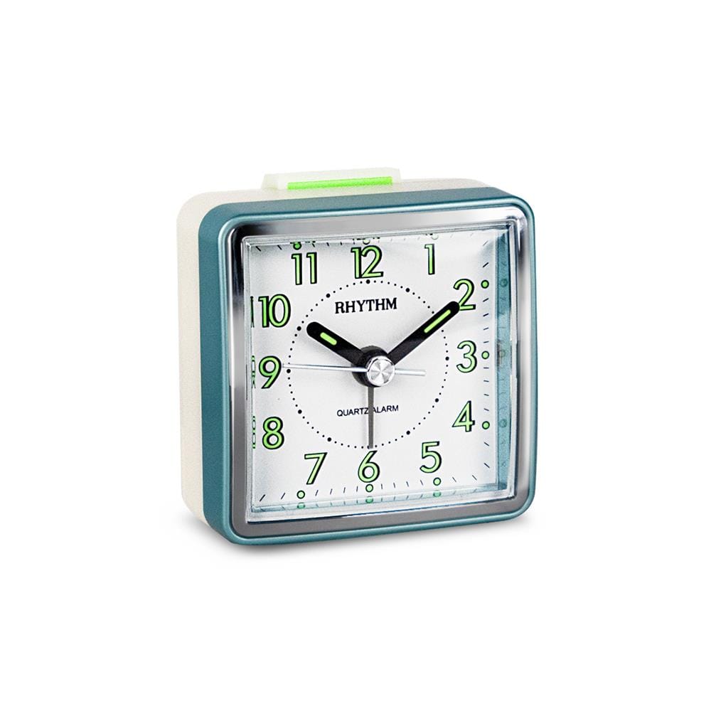 นาฬิกาปลุก RHYTHM CRE210NR05 2.3X2.3 นิ้ว สีขาว/เขียว