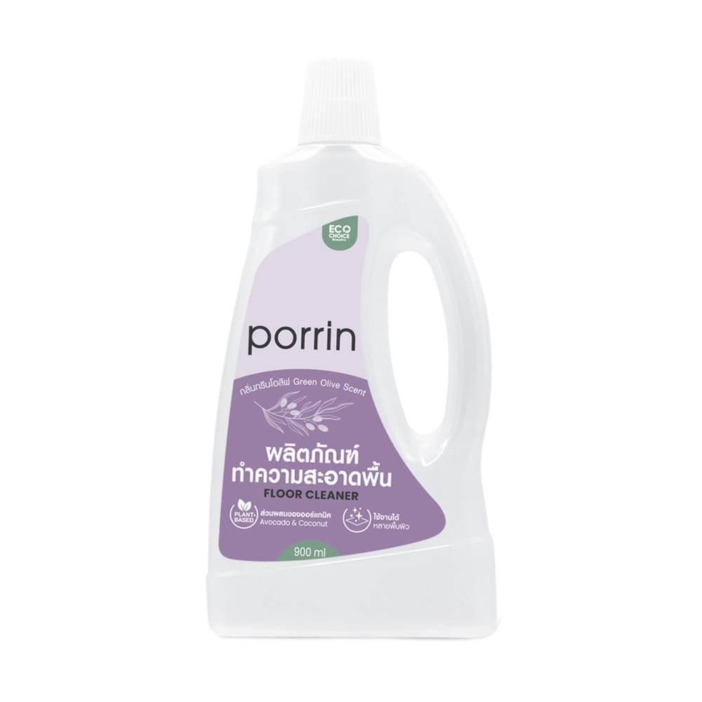 น้ำยาทำความสะอาดพื้น PORRIN PLANT BASED 900 มล. GREEN OLIVE