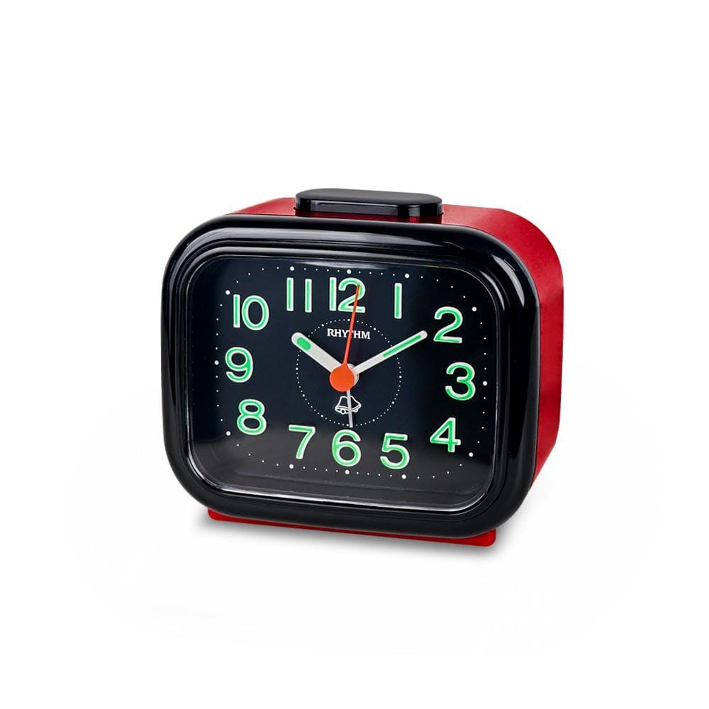 นาฬิกาปลุก RHYTHM 4RA888-R01 4.6X4 นิ้ว สีแดง/ดำ
