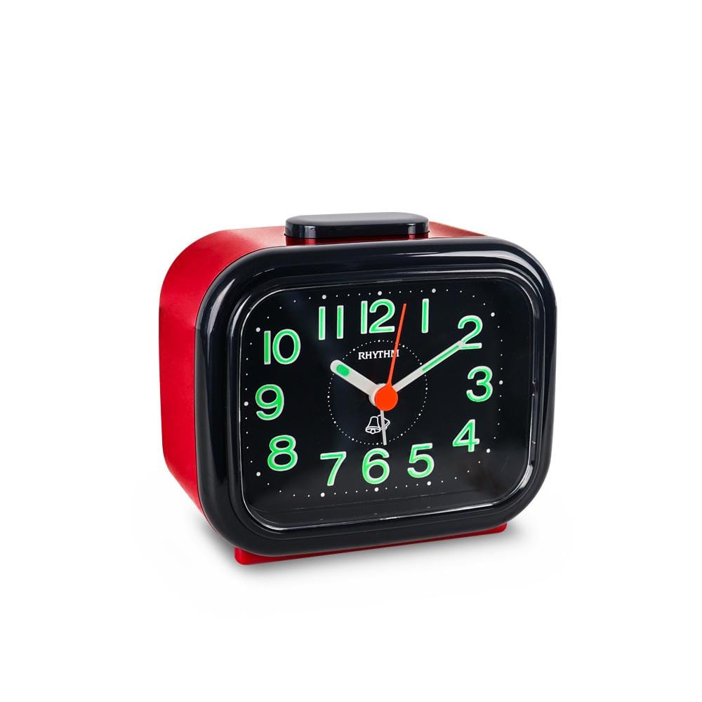 นาฬิกาปลุก RHYTHM 4RA888-R01 4.6X4 นิ้ว สีแดง/ดำ