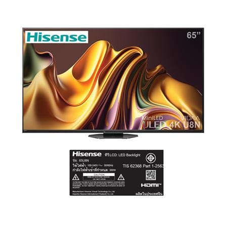 ทีวีมินิแอลอีดี 65 นิ้ว HISENSE (4K, MINILED, VIDAA) 65U8N_6