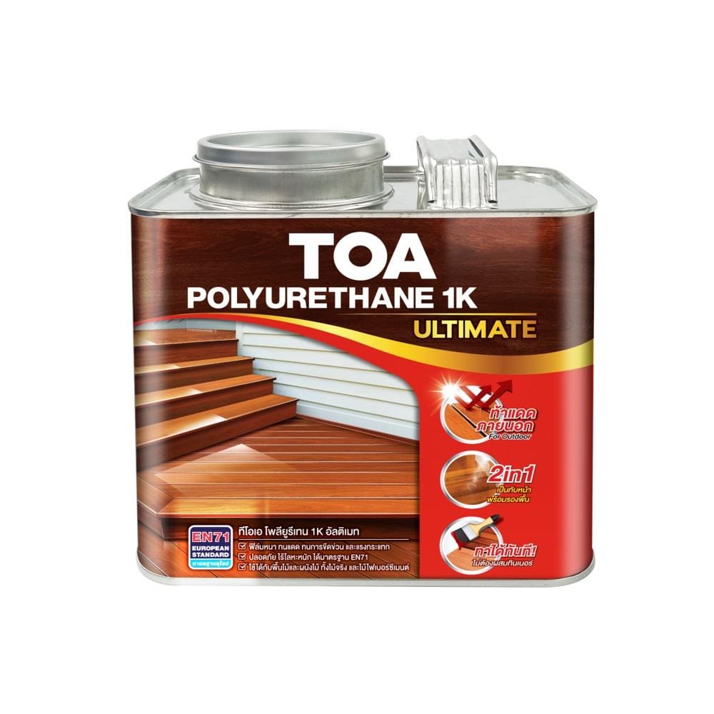 โพลียูรีเทนภายนอก TOA 1K ULTIMATE PG9900 สีใส โปร่งแสงเงา 1.5 ลิตร