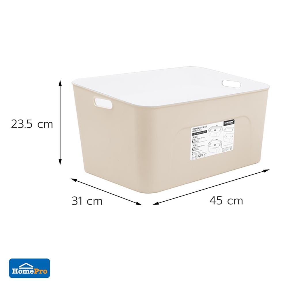 กล่องฝาปิดมีหูจับ 38 ลิตร STACKO 31x45x23.5 ซม. คละสี (1 ชิ้น)