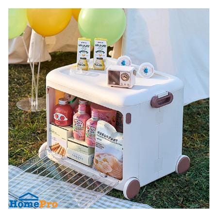 กล่องเก็บของฝาหน้าใส มีที่ลาก STACKO KID 49x35x38.5 ซม. สีขาว_7