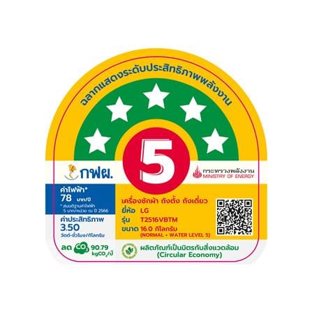 เครื่องซักผ้าฝาบน LG T2516VBTM 16 กก. อินเวอร์เตอร์ สีเทา_6