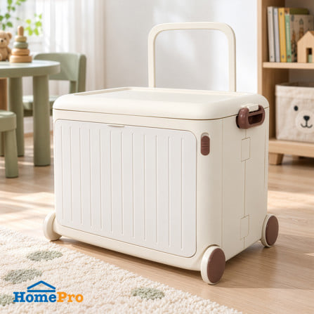 กล่องเก็บของฝาหน้า มีที่ลาก STACKO KID 49x35x38.5 ซม. สีขาว_0