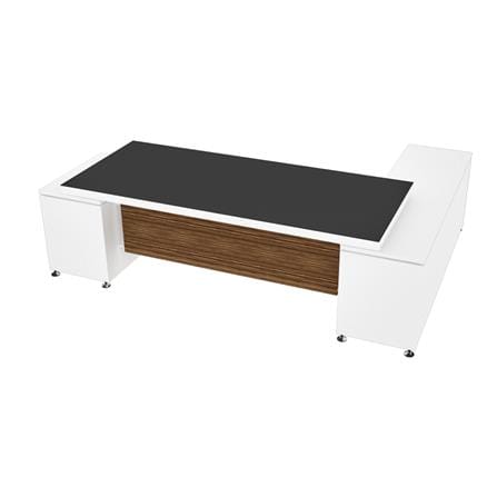 โต๊ะทำงานเข้ามุมซ้าย SURE ZEBRANO EXECUTIVE ZTL-2518 258 ซม. สีขาว/ไม้เข้ม_1