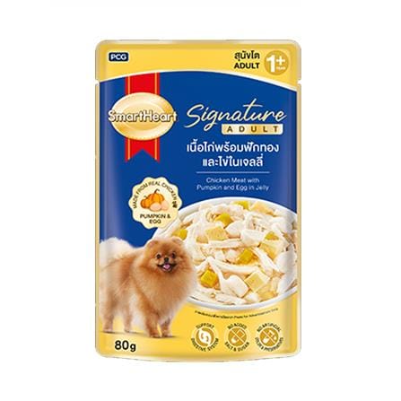 อาหารเปียกสุนัข SMARTHEART CHICKEN MEAT WITH PUMPKIN AND EGG IN JELLY 80 ก._0