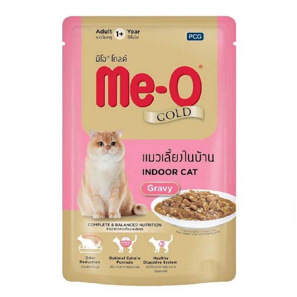 อาหารเปียกแมว MEO GOLD POUCH INDOOR GRAVY 85 ก.