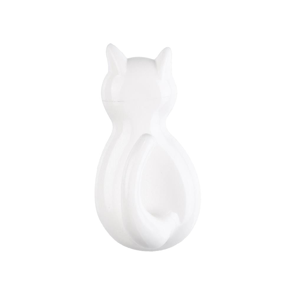 ขอแขวนรูปแมวติดเทปกาว PLIM XY-0501 สีขาว แพ็ก 3 ชิ้น