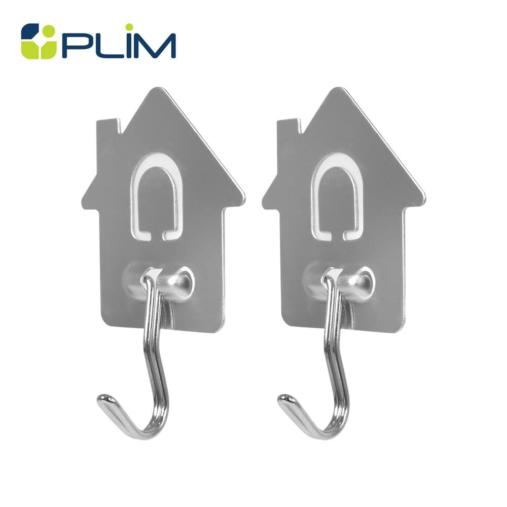 ขอแขวนรูปบ้านติดเทปกาว PLIM ML-87034 สีเงิน แพ็ก 2 ชิ้น
