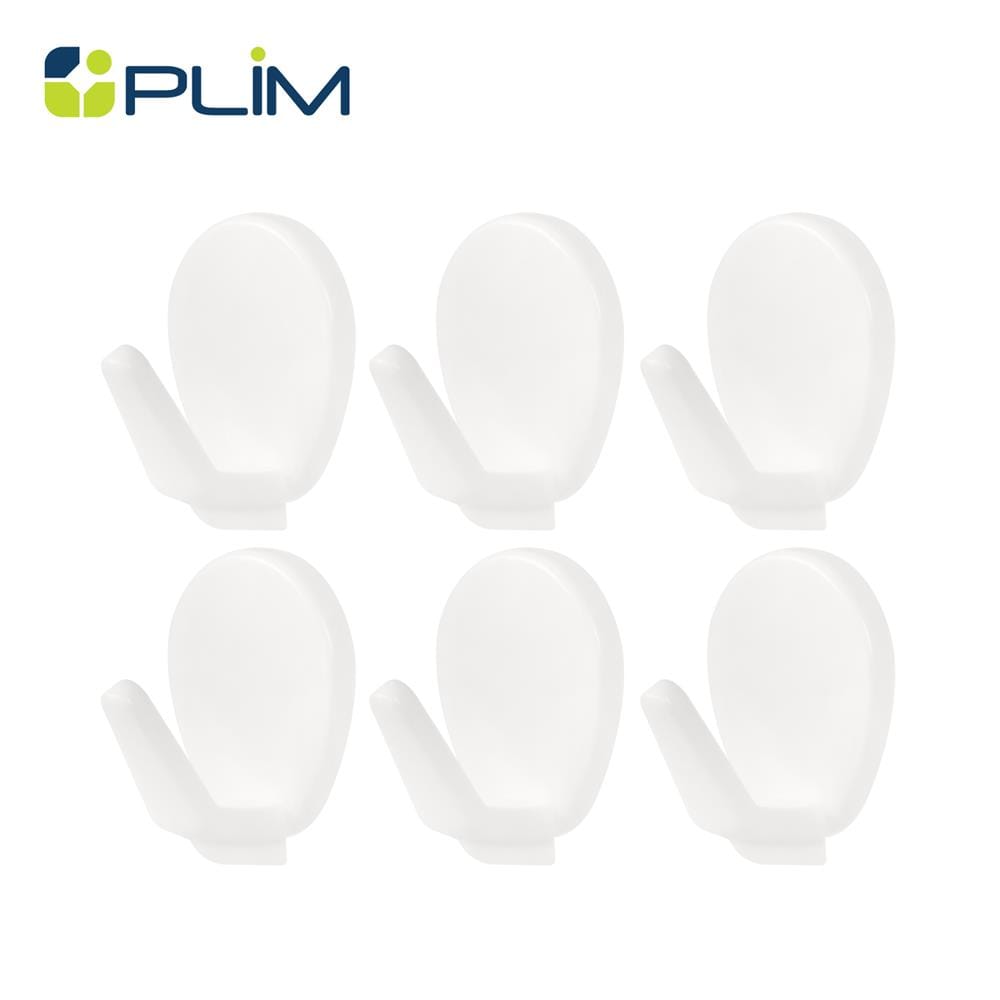 ขอแขวนติดเทปกาว PLIM M-10909 สีขาว แพ็ก 6 ชิ้น