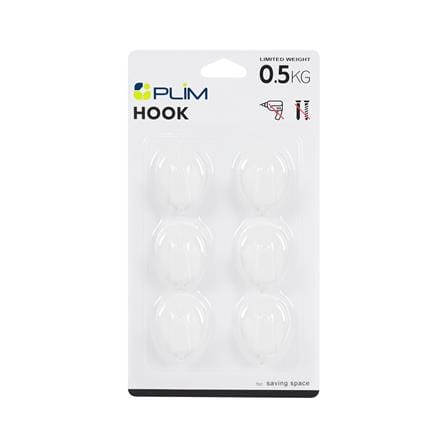 ขอแขวนติดเทปกาว PLIM M-10909 สีขาว แพ็ก 6 ชิ้น_3