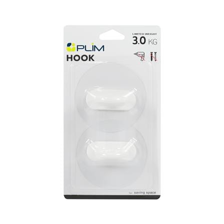 ขอแขวนยึดราวอเนกประสงค์ติดเทปกาว PLIM XY-0905 สีขาว แพ็ก 2 ชิ้น_3