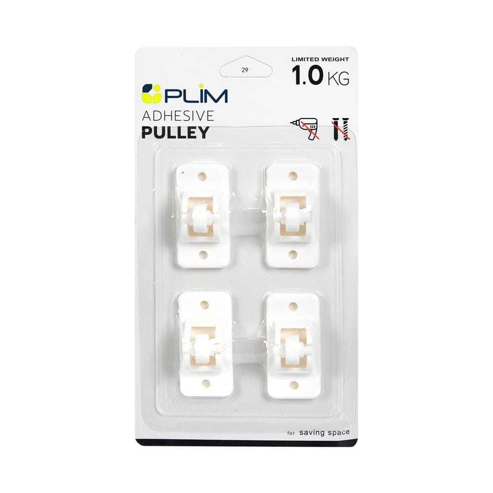 ลูกล้อเคลื่อนที่ติดเทปกาว PLIM XY-0930 สีขาว แพ็ก 4 ชิ้น