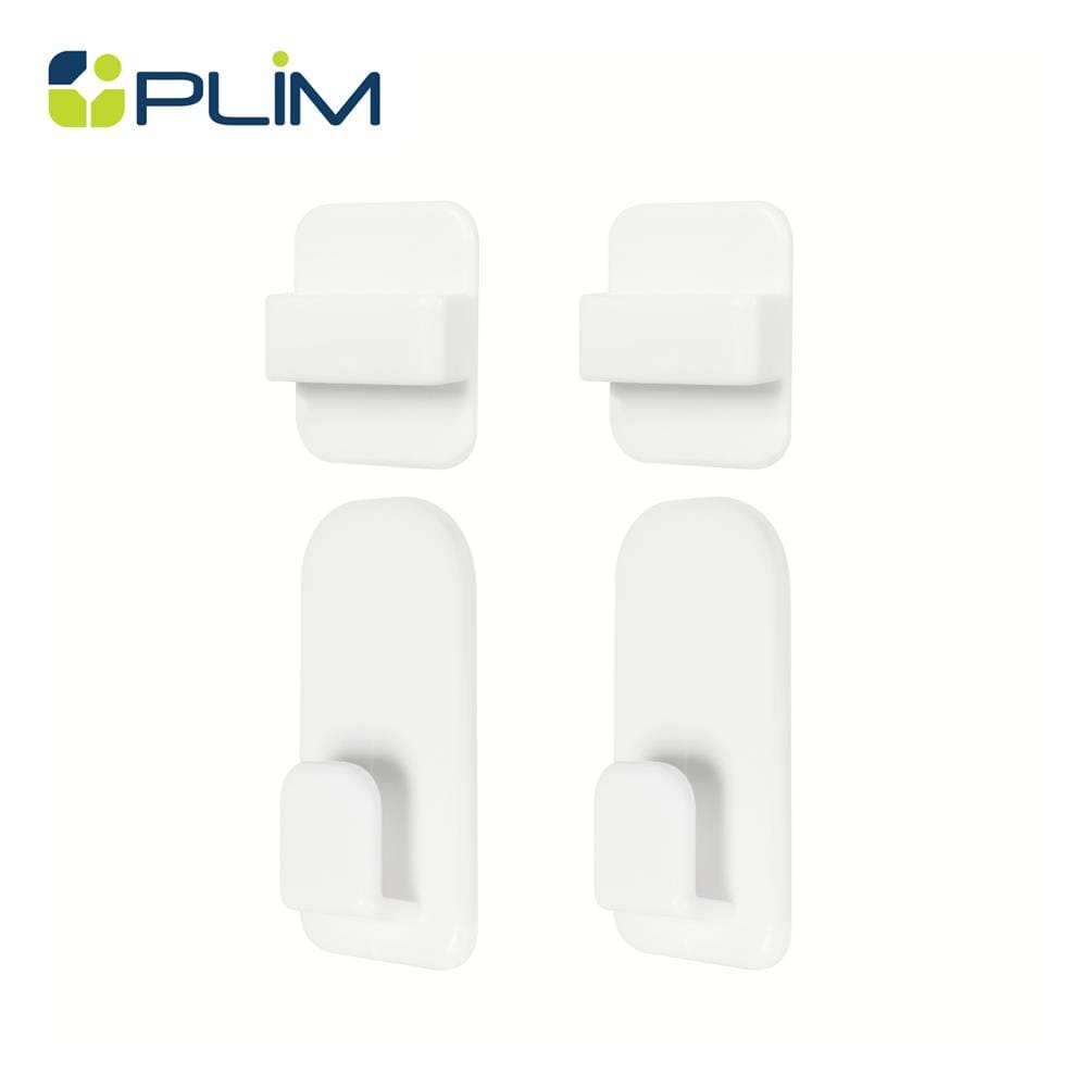 ขอแขวนอเนกประสงค์ติดเทปกาว PLIM XY-0901 สีขาว แพ็ก 4 ชิ้น