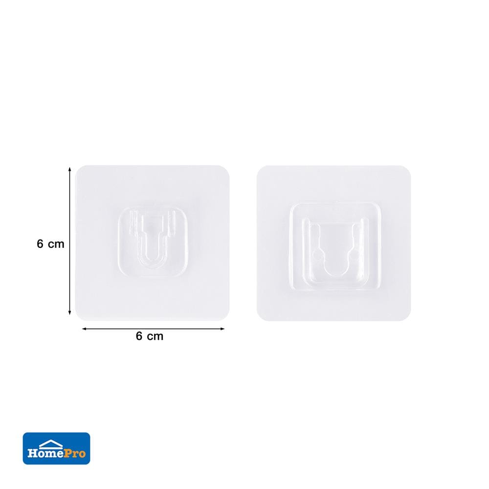 ขอแขวนเหลี่ยมอเนกประสงค์ PLIM XY-0101 สีใส แพ็ก 2 ชิ้น