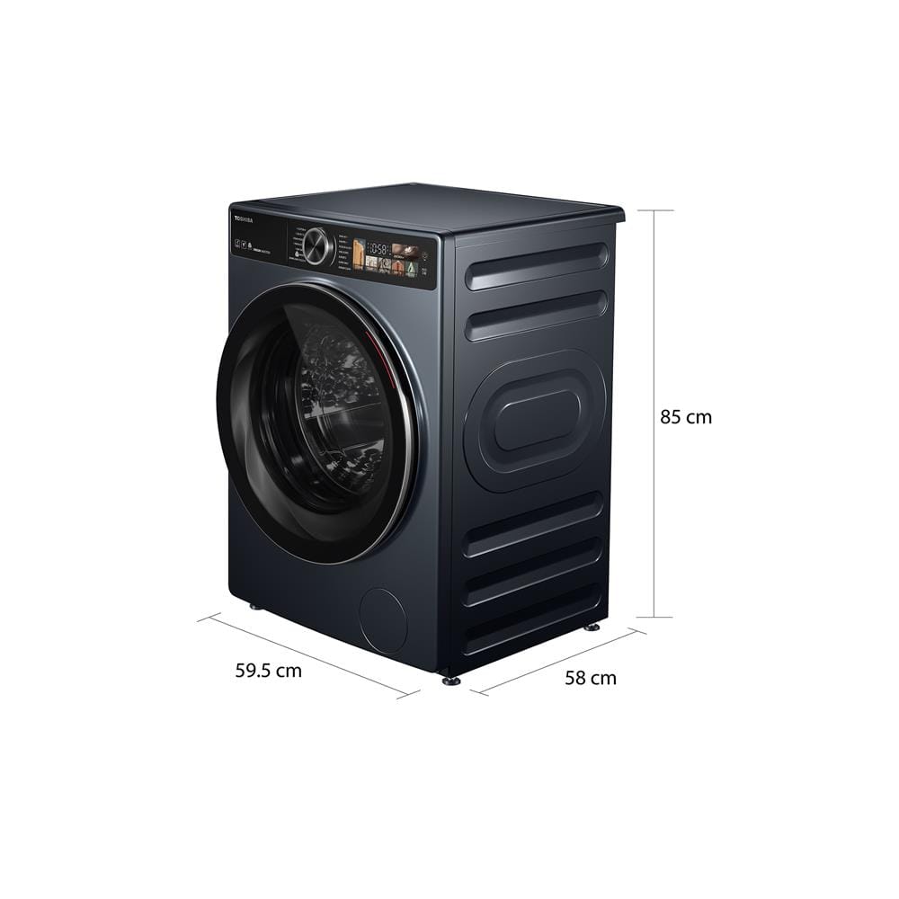 เครื่องซักอบผ้าฝาหน้า TOSHIBA TWD-T25BZU115MWT(MG) 10.5/7กก. 1400RPM อินเวอร์เตอร์ สีเทา