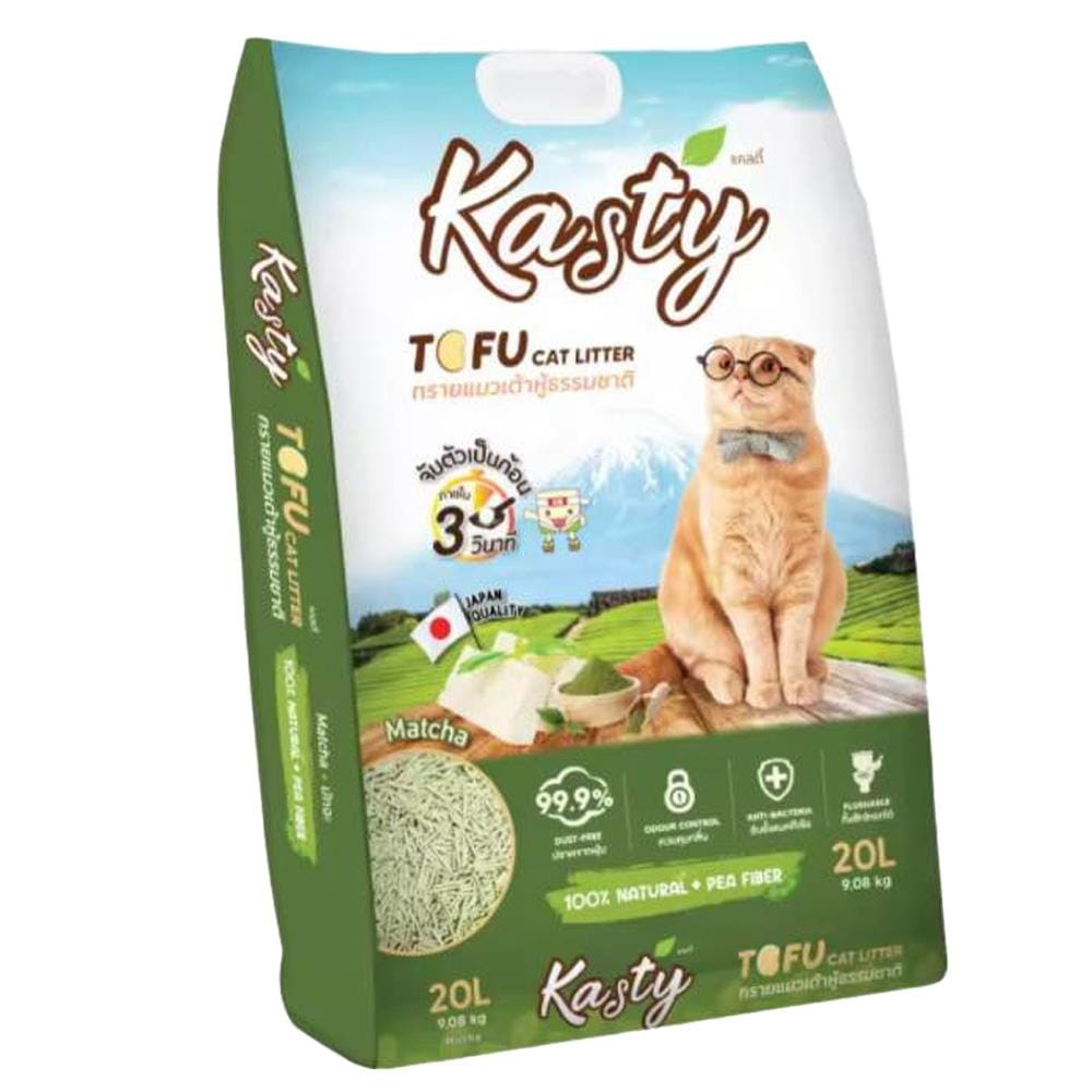 ทรายแมวเต้าหู้ KASTY FLAKES กลิ่นมัทฉะ 20 ลิตร