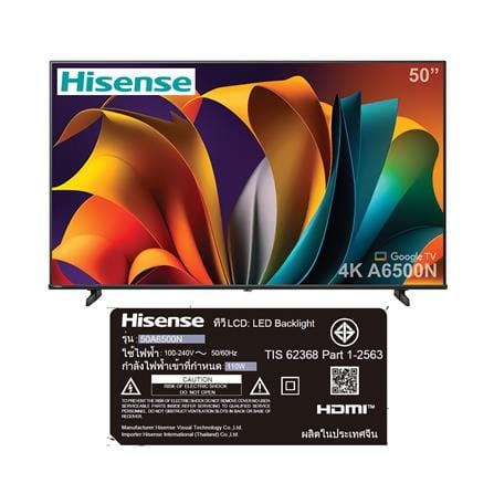 ทีวีแอลอีดี 50 นิ้ว HISENSE (4K, LED, GOOGLE TV) 50A6500N_7