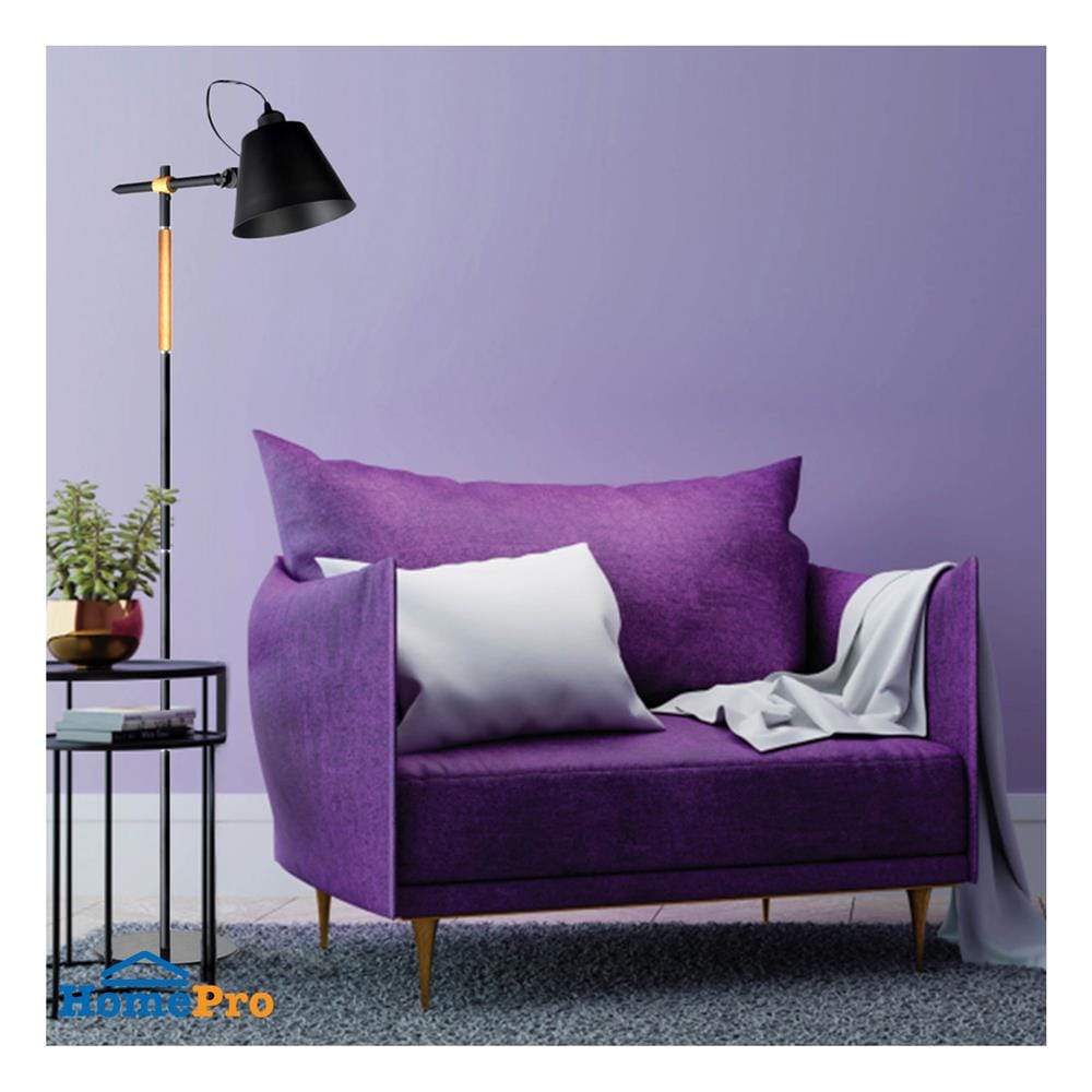 ไฟตั้งพื้น L&E 02-00517 สีดำ/ลายไม้ 1 หัว