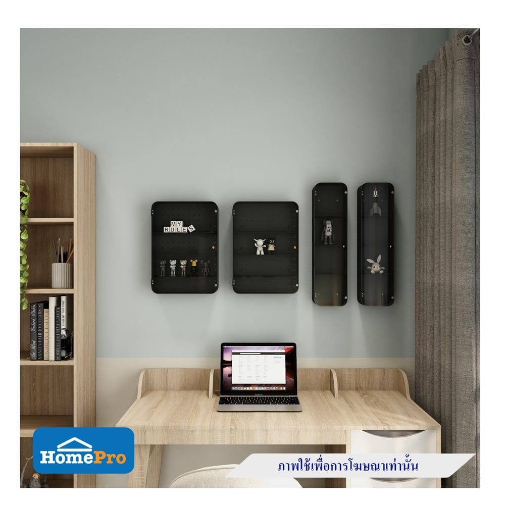 กล่องเหล็กโชว์โมเดล STACKO MANIA 30x9x42 ซม. สีเทา
