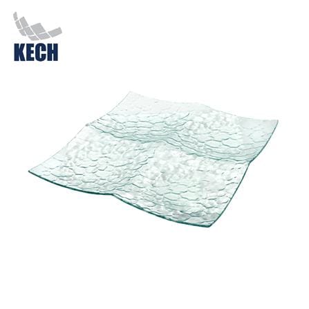 จานแก้วเหลี่ยม 4 ช่อง KECH 30x30 ซม._0