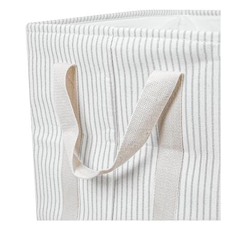 ถังผ้าเหลี่ยมหูหิ้ว PLIM STRIPES SIZE L สีเทา_2