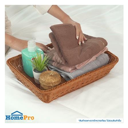 ตะกร้าหวายเทียมทรงเหลี่ยม KECH SIZE L 40x30x7 ซม._5
