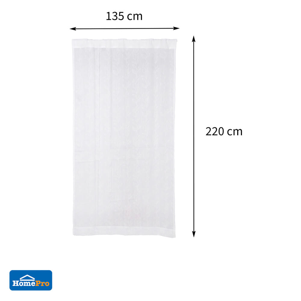 ผ้าม่านโปร่งซ่อนหู HOME LIVING STYLE DERRIS 135X220 ซม. สีขาว