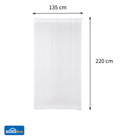 ผ้าม่านโปร่งซ่อนหู HOME LIVING STYLE DERRIS 135X220 ซม. สีขาว_5