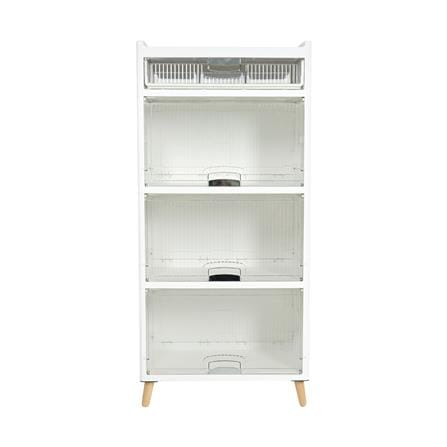 ตู้บานเปิด 3 ชั้น ขาไม้ STACKO JOIN 58x35x125.5 ซม. สีขาว_2