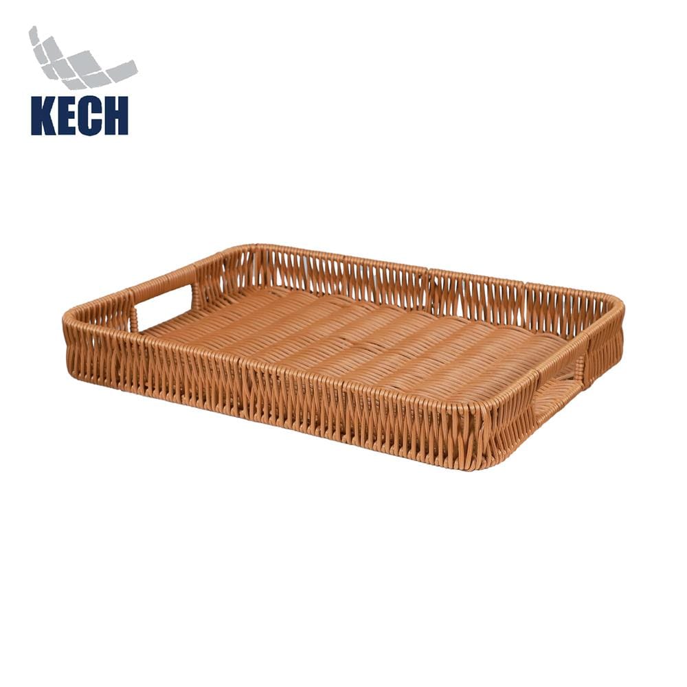 ตะกร้าหวายเทียมทรงเหลี่ยมมีช่องจับ KECH SIZE M 35x25x4.5 ซม._0