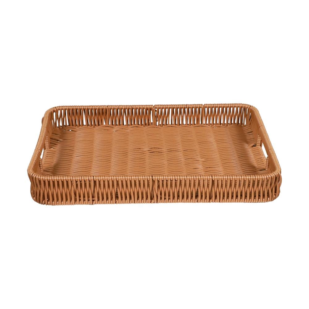 ตะกร้าหวายเทียมทรงเหลี่ยมมีช่องจับ KECH SIZE M 35x25x4.5 ซม.