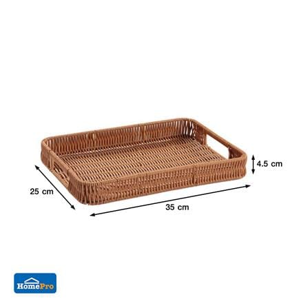 ตะกร้าหวายเทียมทรงเหลี่ยมมีช่องจับ KECH SIZE M 35x25x4.5 ซม._6
