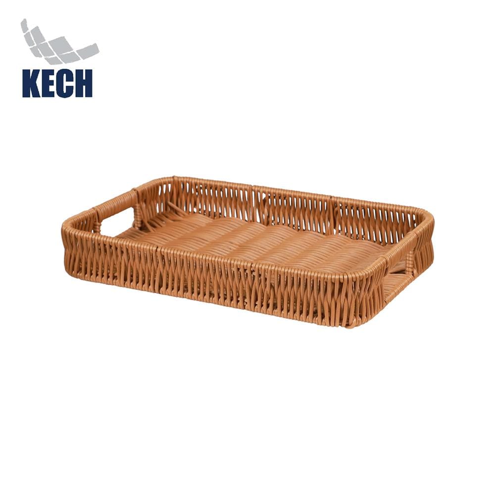 ตะกร้าหวายเทียมทรงเหลี่ยมมีช่องจับ KECH SIZE S 29x19x4.5 ซม.