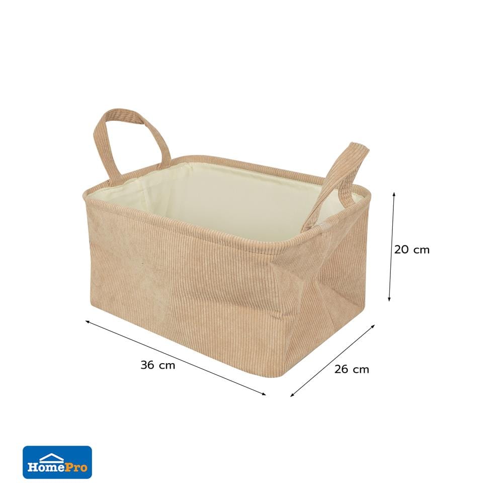 ถังผ้าเหลี่ยมหูหิ้ว PLIM CORDIA SIZE L สีน้ำตาล