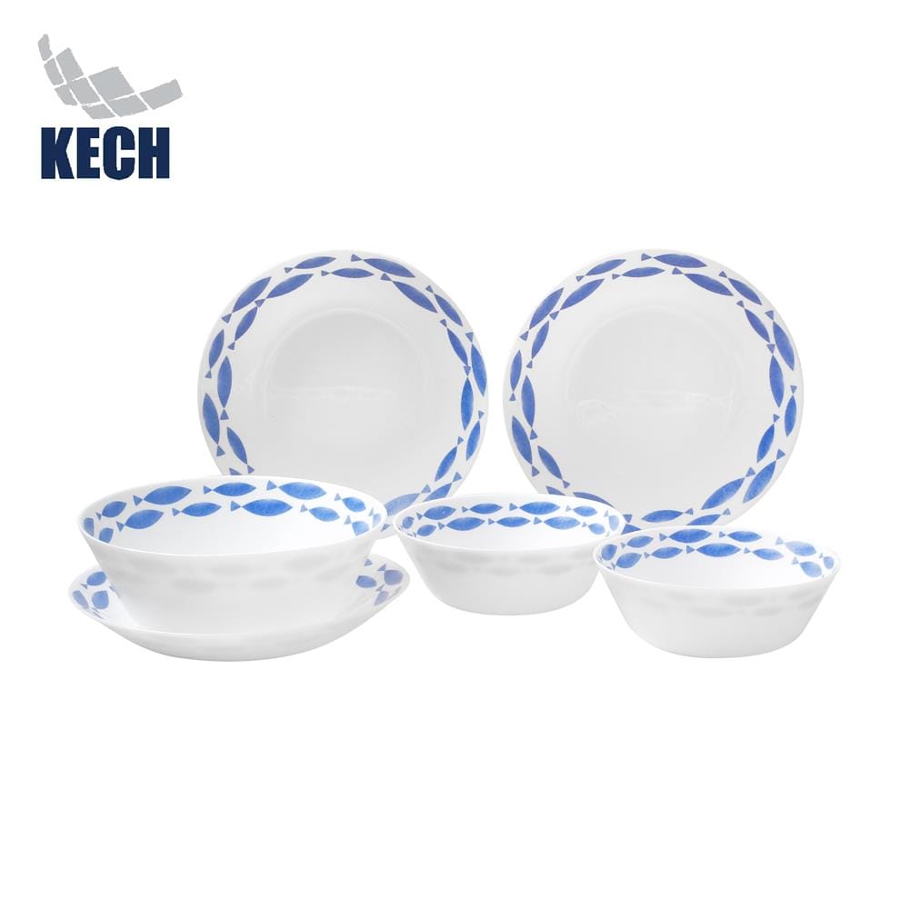 ชุดจานชาม OPAL GLASS KECH OCEANIC 6 ชิ้น