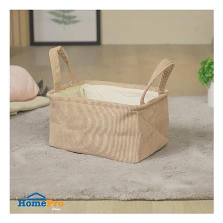 ถังผ้าเหลี่ยมหูหิ้ว PLIM CORDIA SIZE M สีน้ำตาล_4