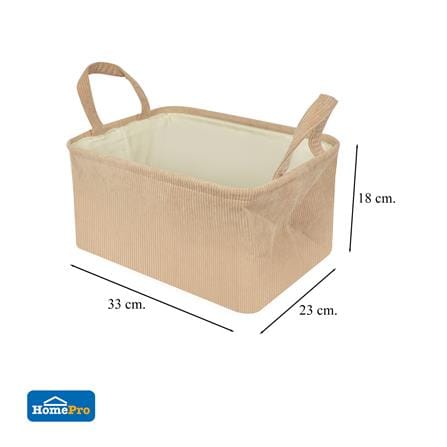 ถังผ้าเหลี่ยมหูหิ้ว PLIM CORDIA SIZE M สีน้ำตาล_5