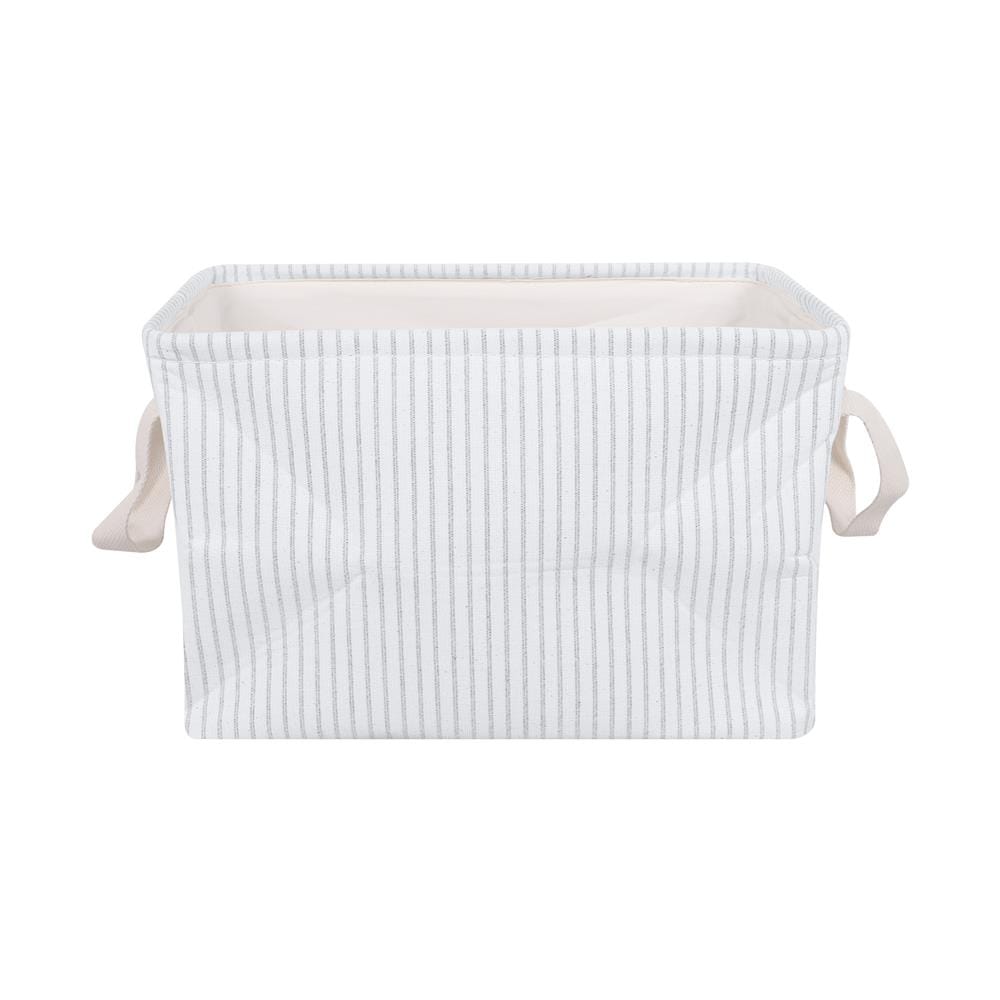 ถังผ้าเหลี่ยมหูหิ้ว PLIM STRIPES SIZE S สีเทา
