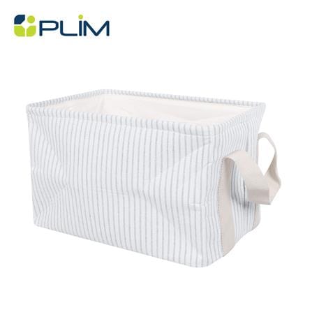 ถังผ้าเหลี่ยมหูหิ้ว PLIM STRIPES SIZE S สีเทา_0