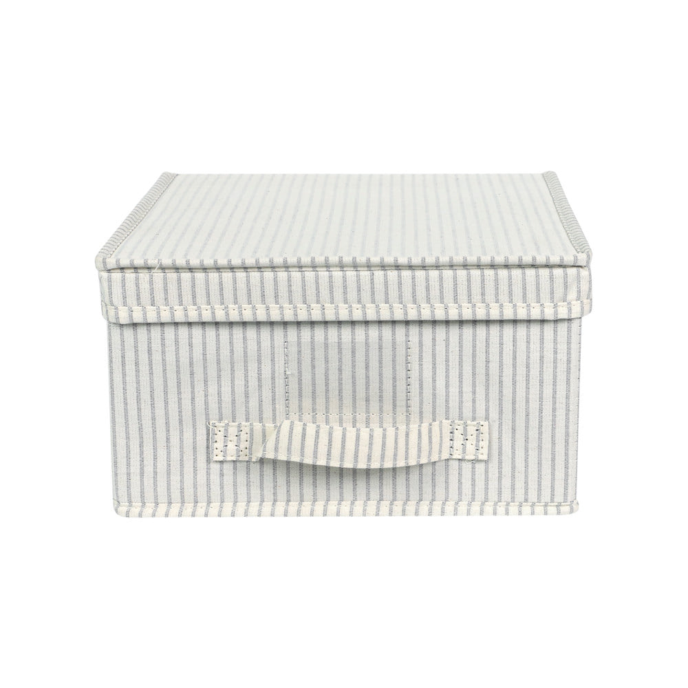 ถังผ้าเหลี่ยมมีฝา PLIM STRIPES SIZE S สีเทา