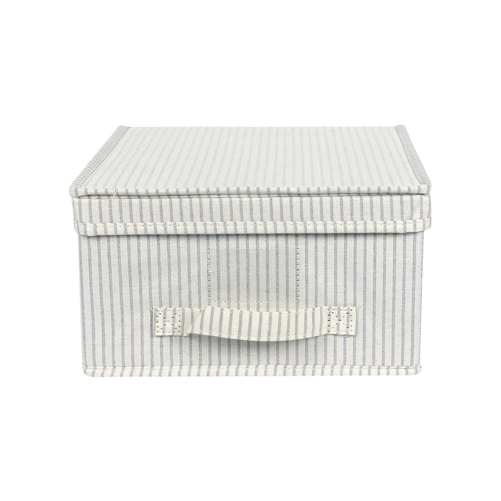 ถังผ้าเหลี่ยมมีฝา PLIM STRIPES SIZE S สีเทา