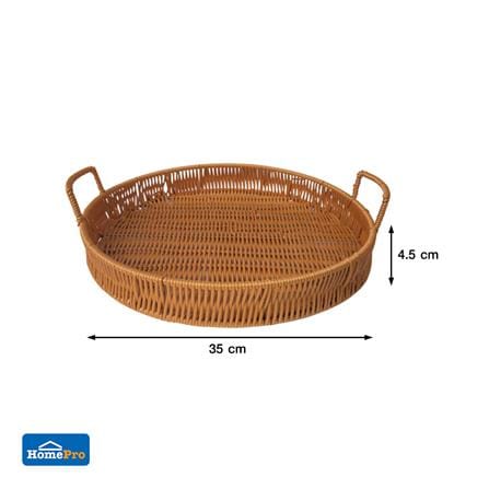 ตะกร้าหวายเทียมทรงกลมมีหูจับ KECH SIZE XL 35x4.5 ซม._5